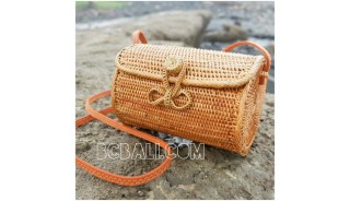 cylinder bag ata grass handwoven balinese handmade design